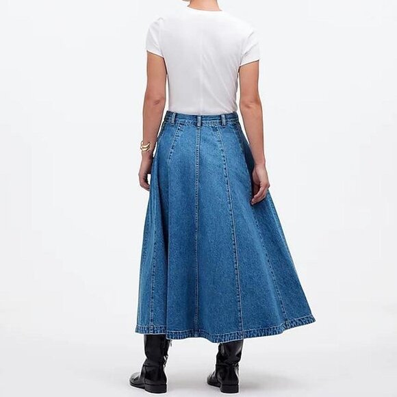 Madewell Denim Circle Midi Skirt in Java Wash (Size 24) - Picture 4 of 5